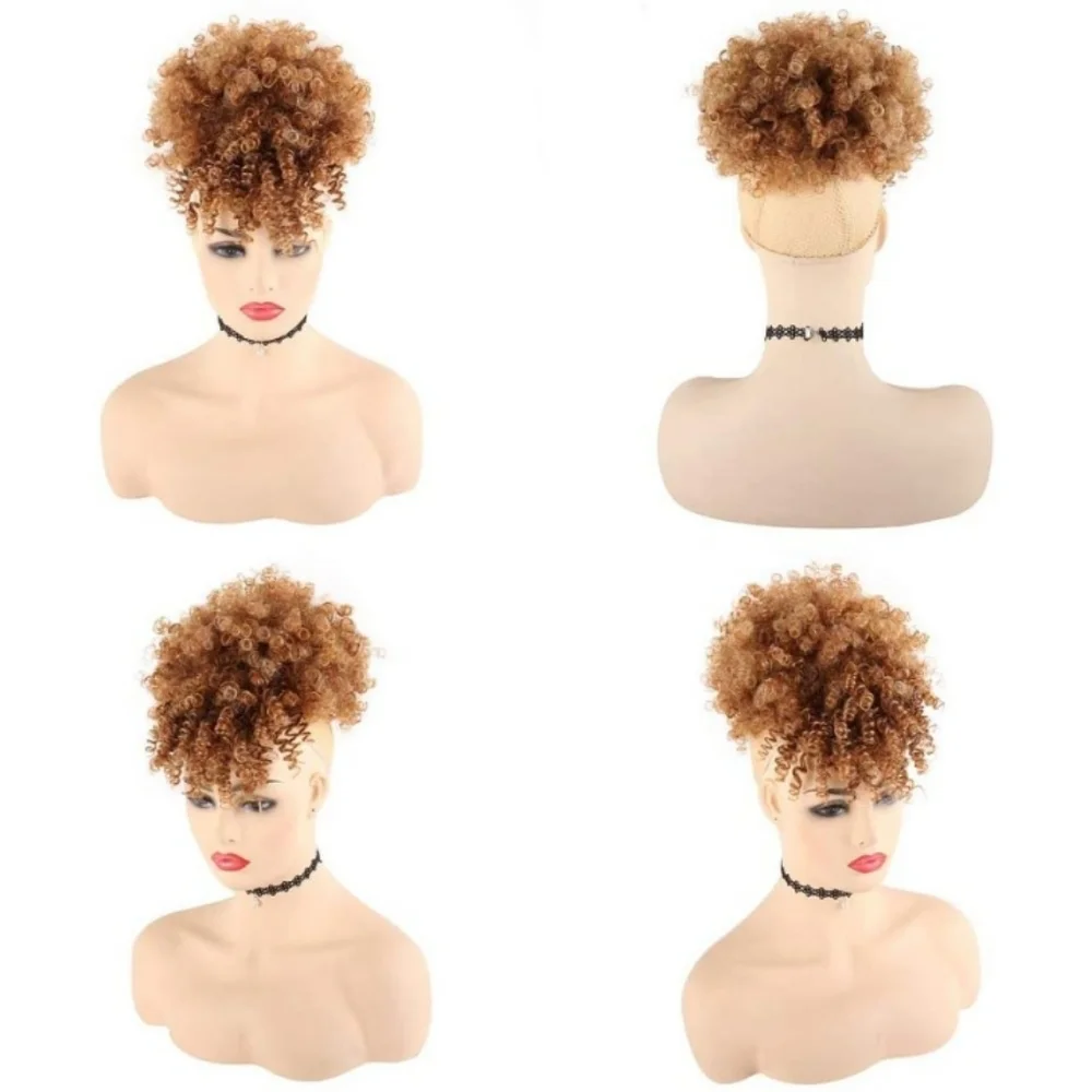 Blooming Hair Drawstring Ponytail With Bang
